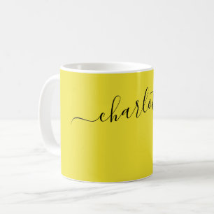 Elegant Dandelion Colour Modern Name Personalised Coffee Mug
