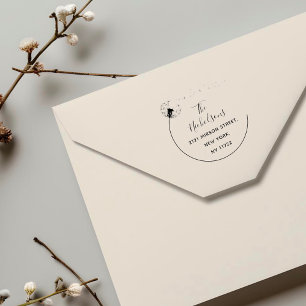 Elegant Dandelion Flower Return Address Rubber Stamp