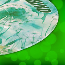 Elegant Dandelion Monogram Green and White |