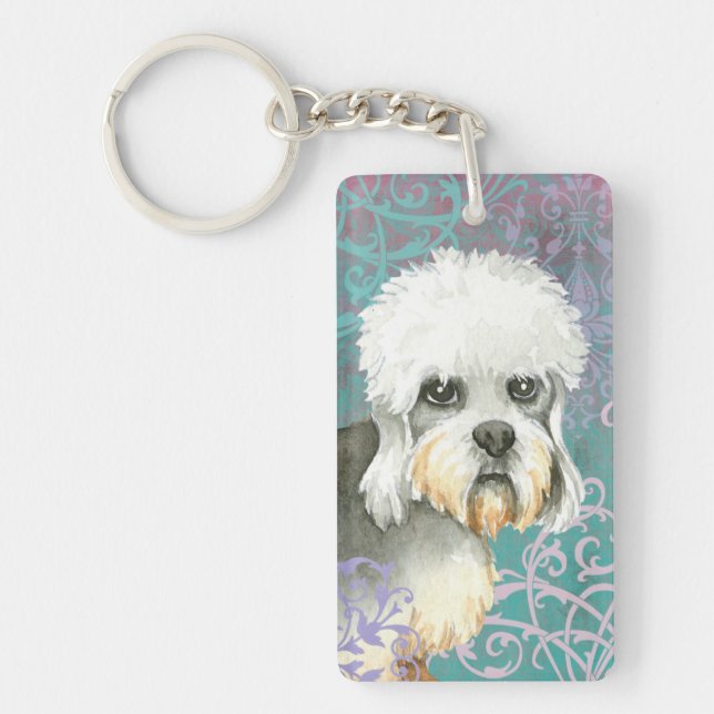 Elegant Dandie Dinmont Terrier Key Ring (Front)