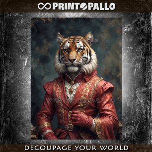 Elegant dandy Tiger in late victorian age Tissue Paper