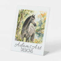 Elegant Dapple Grey Horse by Woodland Stream