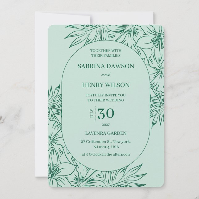 Elegant,Dark and Light Colour Wedding  Invitation (Back)