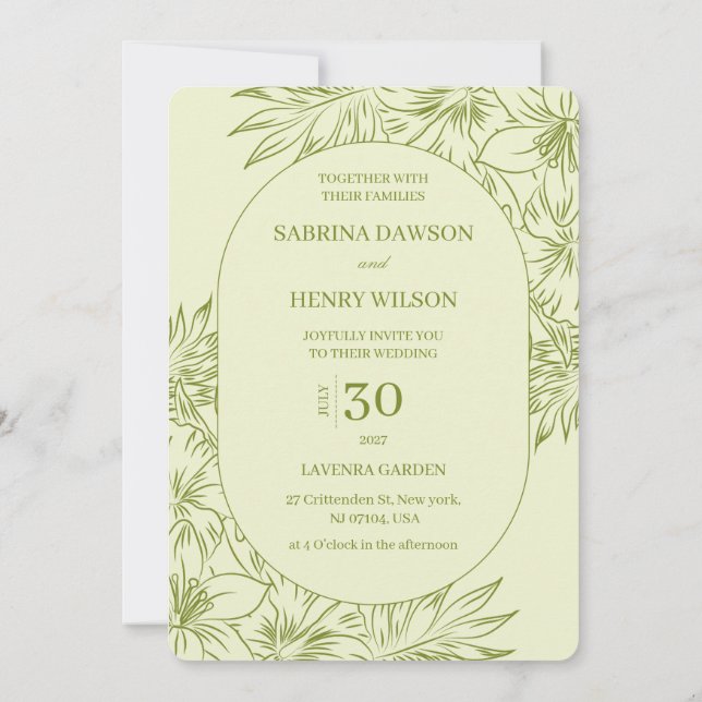 Elegant,Dark and Light Colour Wedding  Invitation (Back)