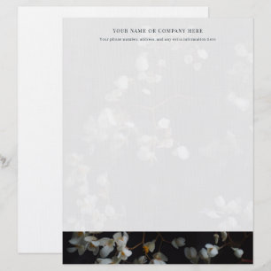 Elegant Dark and white Floral Letterhead