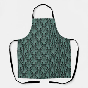 Elegant dark art deco abstract geometric elements  apron