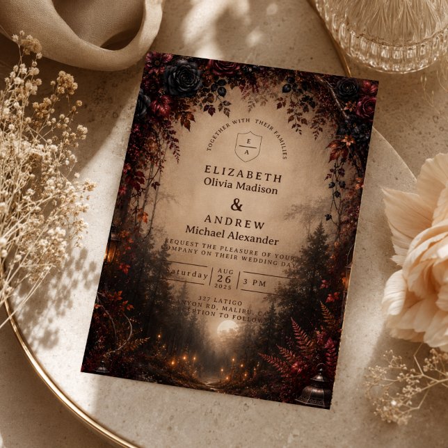 Elegant Dark Autumn Wedding Invitation (Creator Uploaded)