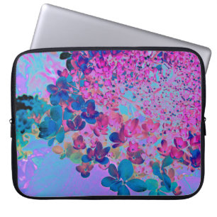 Elegant Dark Blue and Magenta Limelight Hydrangea Laptop Sleeve