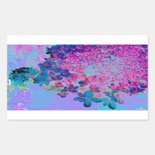 Elegant Dark Blue and Magenta Limelight Hydrangea Rectangular Sticker
