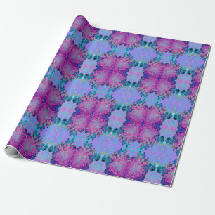 Elegant Dark Blue and Magenta Limelight Hydrangea Wrapping Paper