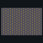Elegant Dark Blue | Chanukah Hanukkiyah | MENORAH Tissue Paper<br><div class="desc">Elegant dark blue MENORAH Tissue Paper,  showing with faux gold menorah in a tiled pattern. This is a minimalist,  simple,  elegant design,  especially suitable for Hanukkah gifts or crafts.</div>
