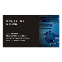 Elegant Dark Blue Circuit Board Photo Consultant