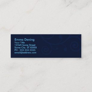 Elegant Dark Blue Mini Business Card