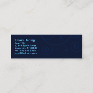 Elegant Dark Blue Mini Business Card