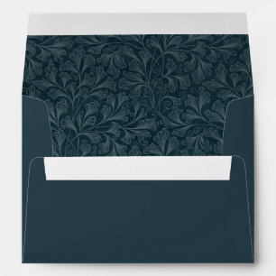 Elegant dark blue vintage floral design  envelope