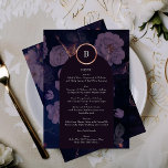 Elegant Dark Boho Floral Arch Rose Gold Wedding Menu<br><div class="desc">This Design is part of a collection;
Please get in touch with me if you need help finding matching designs or products;
Also available in alternate colours</div>