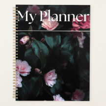 Elegant Dark Botanical Schedule Planner