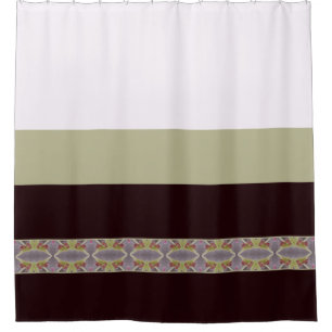 Elegant Dark Brown And Green Shower Curtain