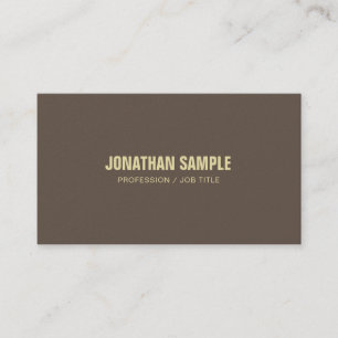 Elegant Dark Brown Chic Sleek Design Trendy Luxury Business Card