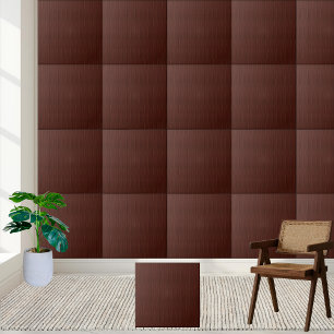 Elegant Dark Brown Leather Textured Tile