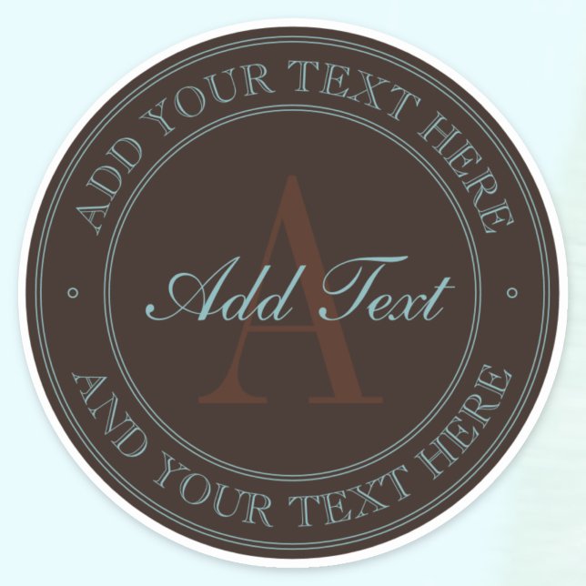 Elegant Dark Brown & Light Teal Monogram Vinyl (Creator Uploaded)