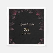 Elegant Dark Burgundy Roses Black Wedding