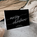 Elegant Dark Calligraphy Christmas Corporate Holiday Card<br><div class="desc">This elegant dark calligraphy Christmas corporate holiday card is the perfect simple Christmas greeting. The neutral design features a minimalist holiday card decorated with romantic and whimsical typography. Personalise the card with your company name,  a greeting,  employee names and your logo.</div>