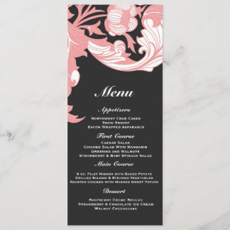 Elegant Dark & Classy Florals - Black, Candy Pink Menu