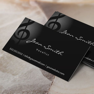 Elegant Dark Clef Vocalist Business Card