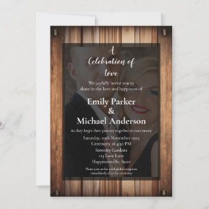 Elegant dark couple picture wedding card