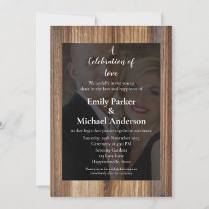 Elegant dark couple picture wedding card