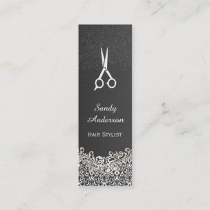 Elegant Dark Damask - Hair Stylist Tiny Compact Mini Business Card