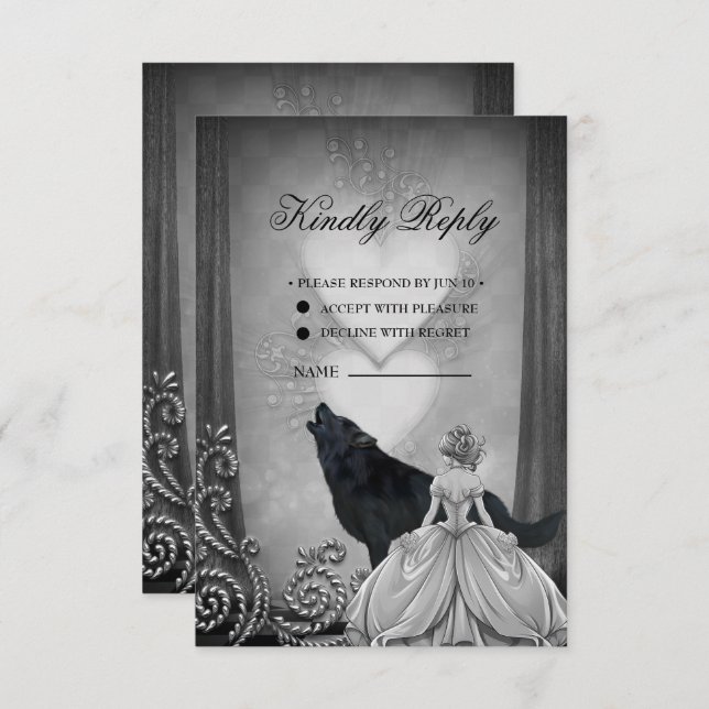 Elegant dark design RSVP card (Front/Back)