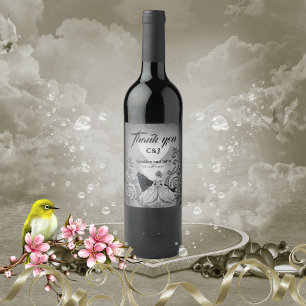 Elegant dark design wine label