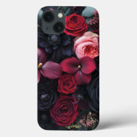 Elegant Dark Floral Arrangement Featuring Roses