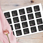 Elegant Dark Floral Cascade Black Burgundy Square Sticker<br><div class="desc">Elements: watercolor floral elements, roses, other flowers, greenery, feathers, rich dark tones. Contemporary serif fonts with script accents Colours: black, burgundy, pink, blush, mauve, tan, ecru, lavender, purple, plum, dusty blue, green. Themes: modern, dark, elegant, moody, floral, botanical, garden, winter, contemporary, lush, sophisticated. Collection: Elegant Dark Floral Cascade Black Burgundy...</div>