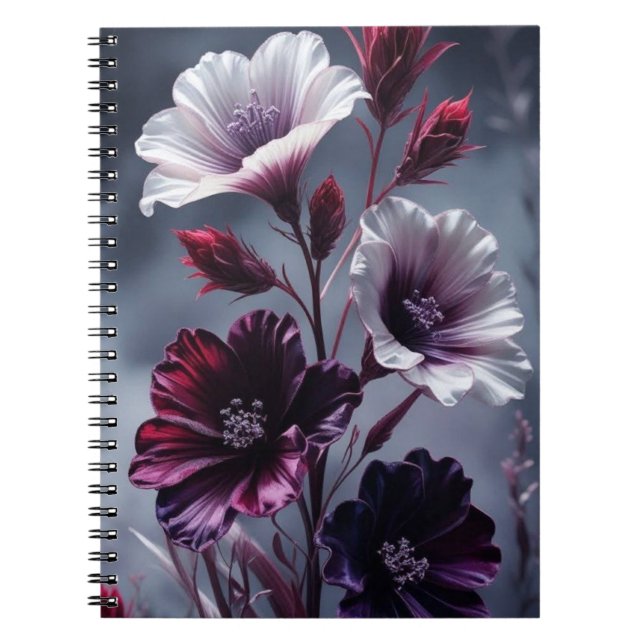 Elegant Dark Floral Notebook (Front)
