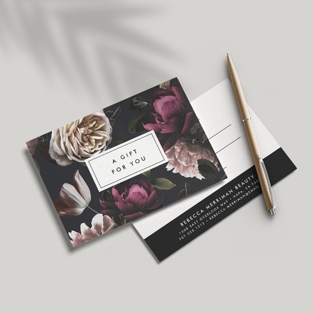 Elegant Dark Floral on Black | Gift Certificate (Creator Uploaded)