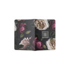 Elegant Dark Floral on Black | Monogram