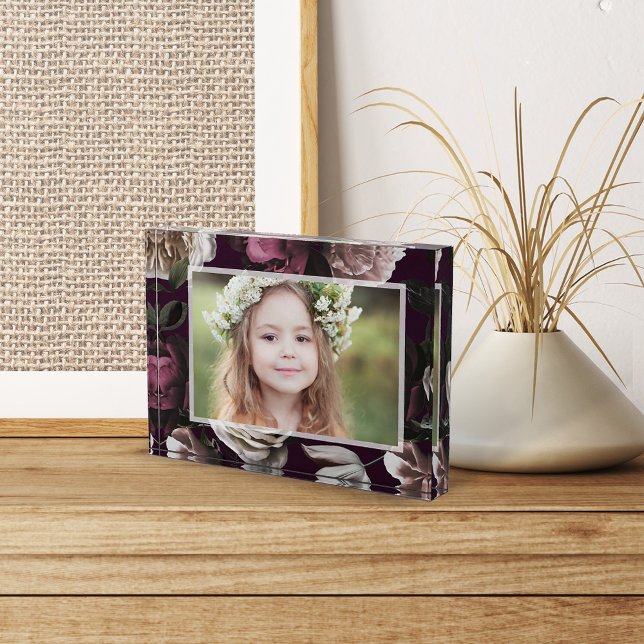 Elegant Dark Floral on Plum | Photo Block (Creator Uploaded)