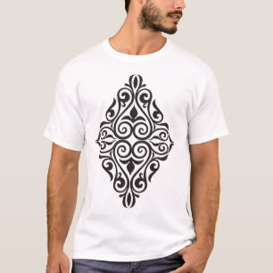 Elegant Dark Floral Ornament – Decorative Botan T-Shirt