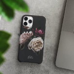 Elegant Dark Floral Rose Personalised Case-Mate iPhone 14 Case<br><div class="desc">Add some luxury to your phone with this chic case featuring a cluster of lush flowers in cream and burgundy on a dramatic black background. Personalise this elegant floral phone case with your name or initial along the bottom in ivory script lettering.</div>