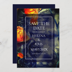 Elegant Dark Floral Wedding Save The Date