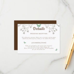Elegant Dark Gold Butterfly Detail Enclosure Card
