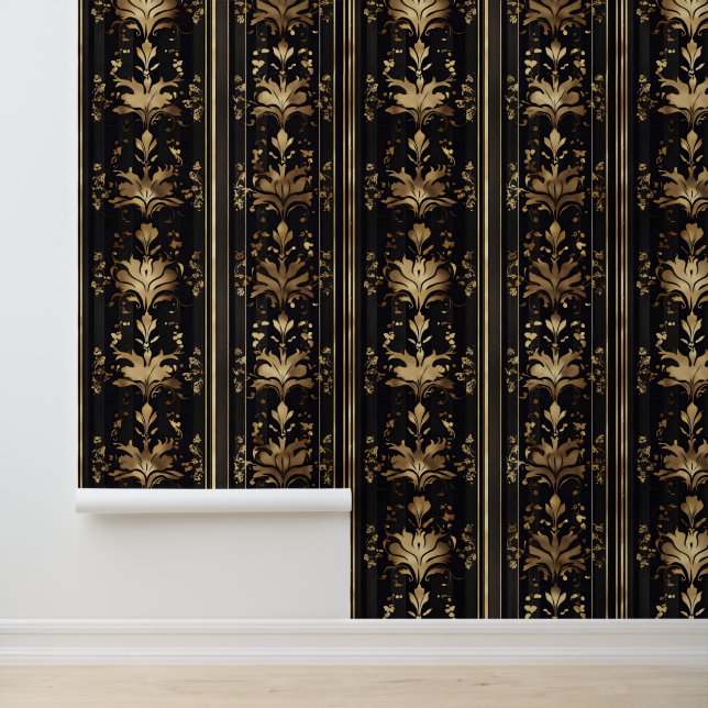 Elegant Dark Gold Pattern Wallpaper (Application)