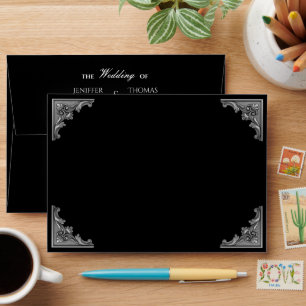 Elegant dark Gothic Halloween Wedding Envelope
