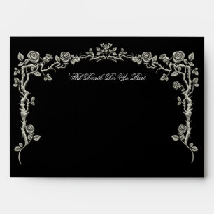 Elegant dark Gothic Halloween Wedding Envelope