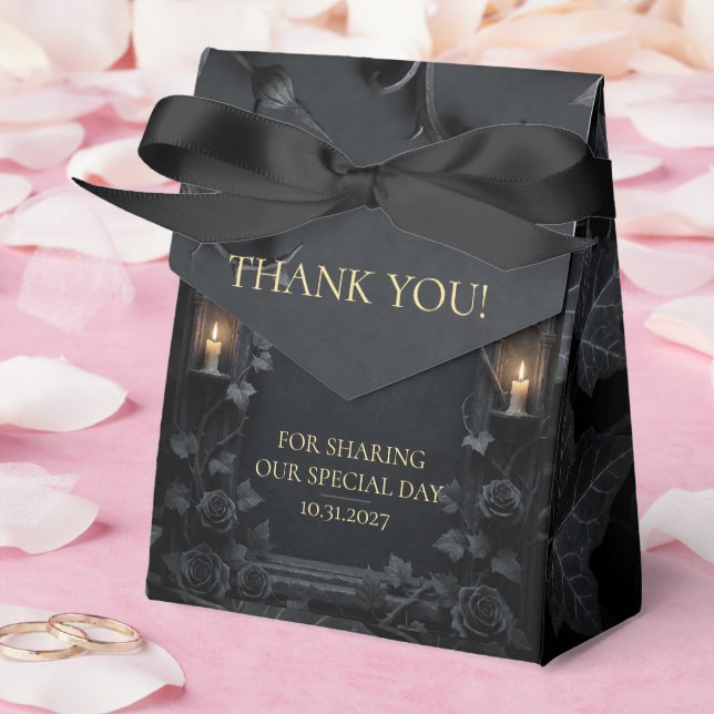 Elegant Dark Gothic Victorian Wedding Favour Box (Wedding)