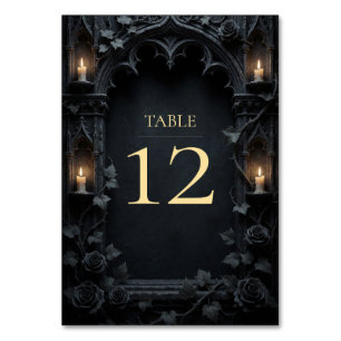 Elegant Dark Gothic Victorian Wedding Table Number