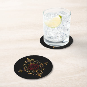 Elegant Dark Gothic Wedding Coaster